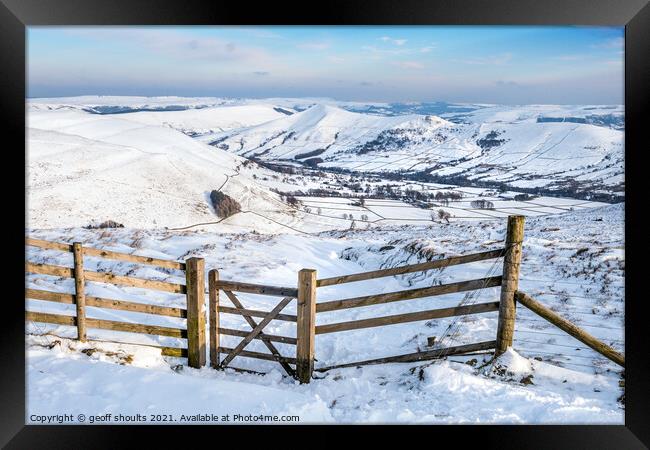 Edale in Winter Framed Print by geoff shoults