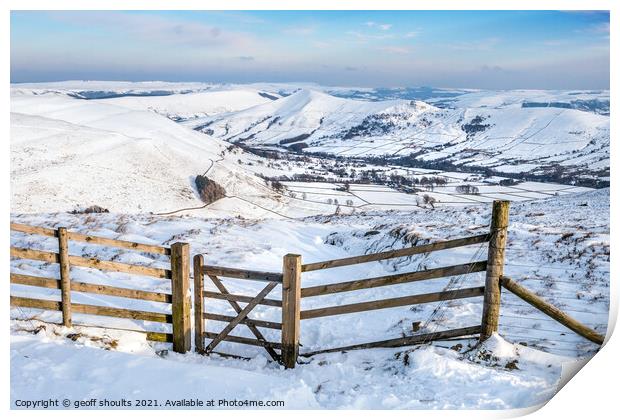 Edale in Winter Print by geoff shoults