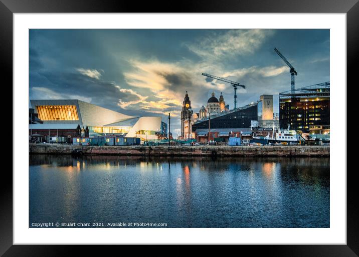 Liverpool skyline at night Framed Mounted Print by Travel and Pixels 