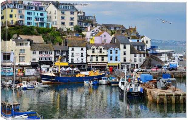 Seaward end of Brixham Harbour Canvas Print by Frank Irwin