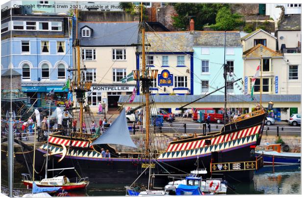 Golden Hind in Brixham Harbour Canvas Print by Frank Irwin