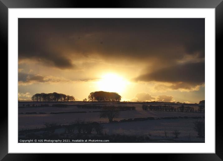 Wintery Sun Framed Mounted Print by AJS Photography