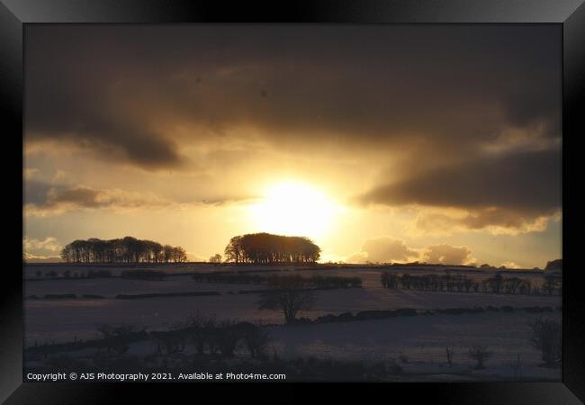 Wintery Sun Framed Print by AJS Photography