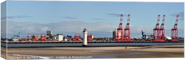 Seaforth Docks from New Brighton Canvas Print by Bernard Rose Photography
