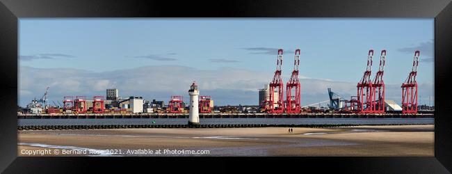 Seaforth Docks from New Brighton Framed Print by Bernard Rose Photography