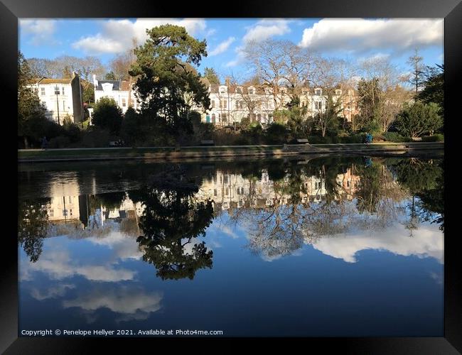 Reflections at Alexandra Park Hastings Framed Print by Penelope Hellyer