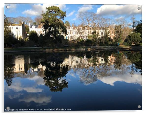 Reflections at Alexandra Park Hastings Acrylic by Penelope Hellyer