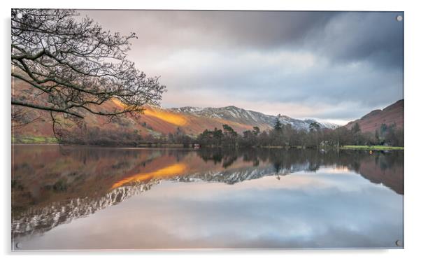 Ullswater calm Lake District Acrylic by Jonathon barnett