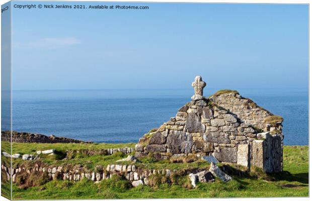St Helens Oratory Chapel Cape Cornwall Canvas Print by Nick Jenkins