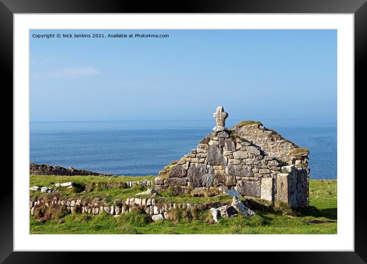 St Helens Oratory Chapel Cape Cornwall Framed Mounted Print by Nick Jenkins