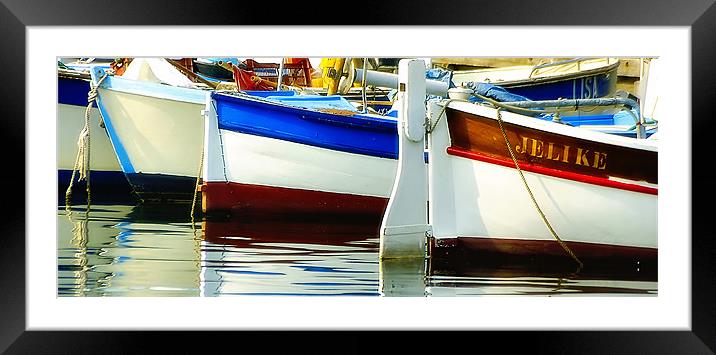Colourful fishing boats Framed Mounted Print by Andy Wager