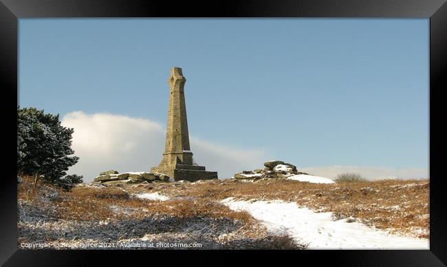 Carn Brea and the Basset Monument in Winter  Framed Print by Brian Pierce