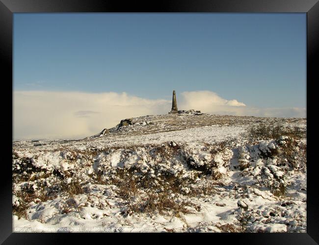 Carn Brea and the Basset Monument in Winter  Framed Print by Brian Pierce