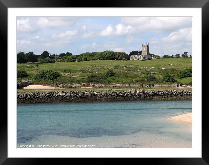 St Uny Church, Lelant and the Hayle River Framed Mounted Print by Brian Pierce