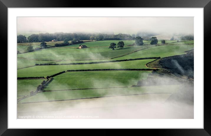Cloud inversion over the Derwent Valley Framed Mounted Print by Chris Drabble