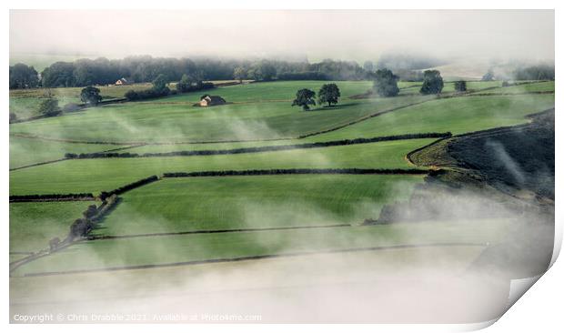 Cloud inversion over the Derwent Valley Print by Chris Drabble