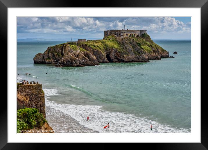 St Catherine's Island, Tenby Framed Mounted Print by Jim Monk