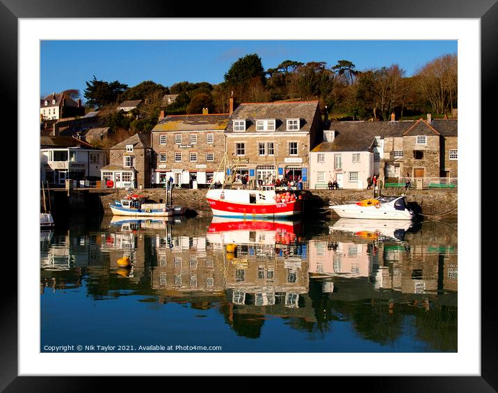 Reflections of Padstow Framed Mounted Print by Nik Taylor