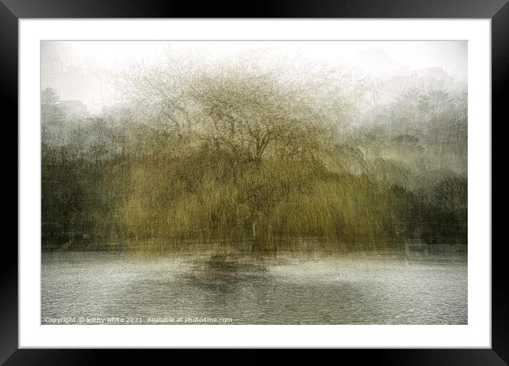 Weeping willow,Portrait of a tree impressionism  Framed Mounted Print by kathy white
