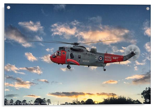 search and rescue Sea King  helicopter from 771 Sq Acrylic by kathy white