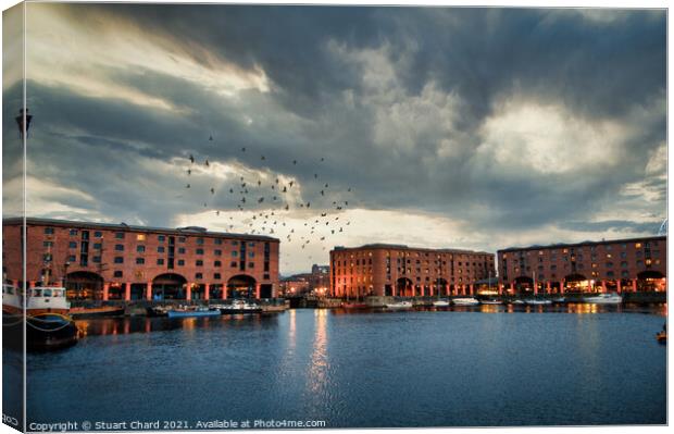 Liverpool Albert Dock at dusk Canvas Print by Travel and Pixels 