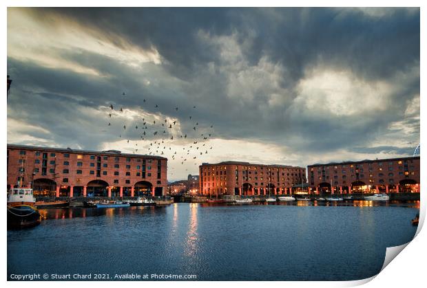Liverpool Albert Dock at dusk Print by Travel and Pixels 