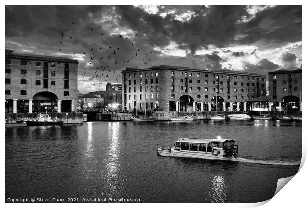 Albert Dock at dusk Print by Travel and Pixels 
