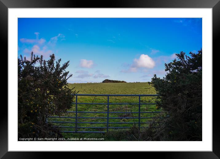 View out towards Carn Marth in Cornwall  Framed Mounted Print by Sam Plowright