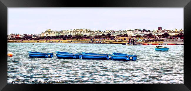 Boating Blue Framed Print by Ash Harding