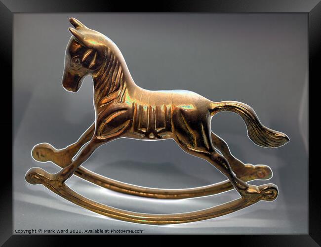 Brass Rocking Horse Framed Print by Mark Ward