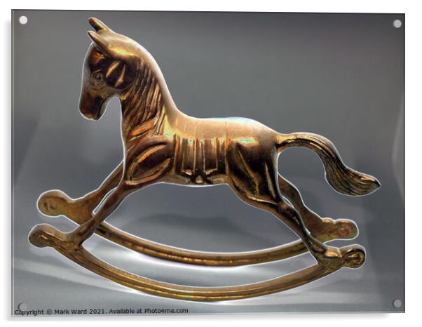 Brass Rocking Horse Acrylic by Mark Ward