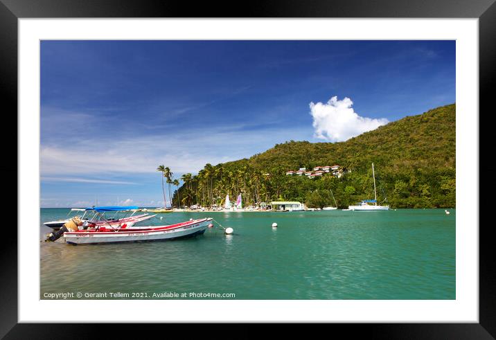 Marigot Bay, St Lucia, Caribbean Framed Mounted Print by Geraint Tellem ARPS