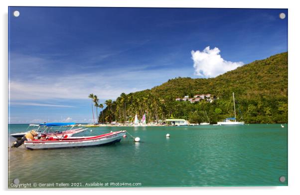 Marigot Bay, St Lucia, Caribbean Acrylic by Geraint Tellem ARPS