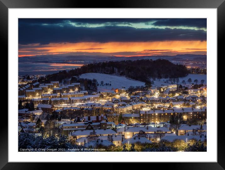 Dundee West End Snow Framed Mounted Print by Craig Doogan