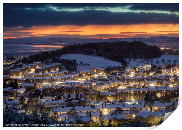 Dundee West End Snow Print by Craig Doogan