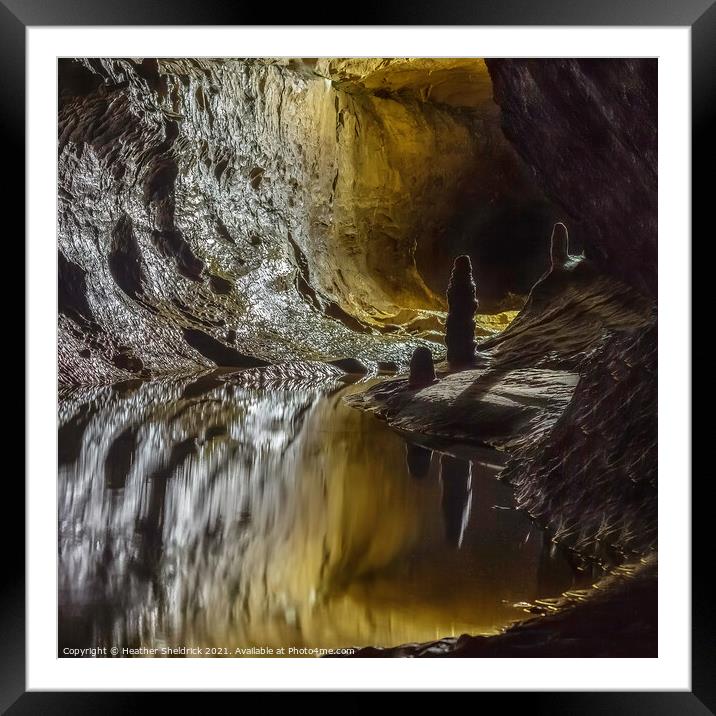 Stalagmites in Ingleborough Cave Framed Mounted Print by Heather Sheldrick