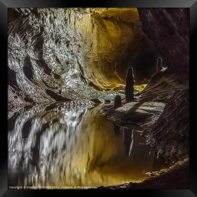 Stalagmites in Ingleborough Cave Framed Print by Heather Sheldrick