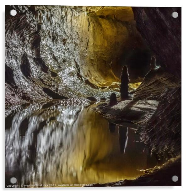 Stalagmites in Ingleborough Cave Acrylic by Heather Sheldrick