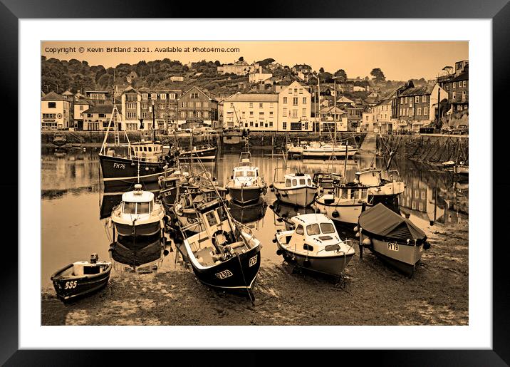 mevagissey harbour cornwll Framed Mounted Print by Kevin Britland