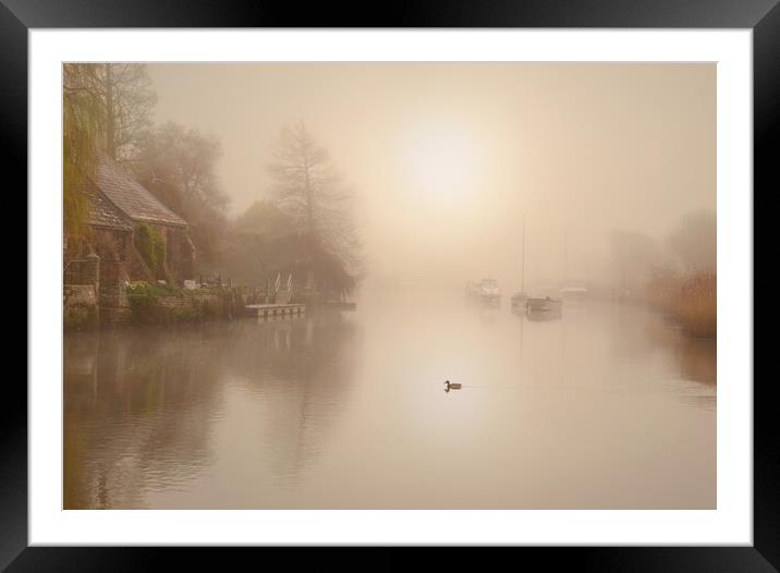Misty Quay Framed Mounted Print by David Neighbour