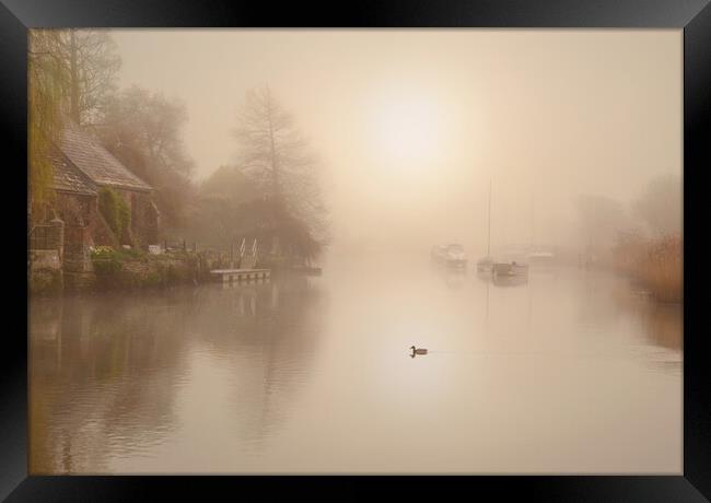 Misty Quay Framed Print by David Neighbour
