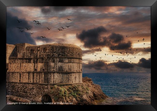 Fortification in Dubrovnik Framed Print by Darryl Brooks