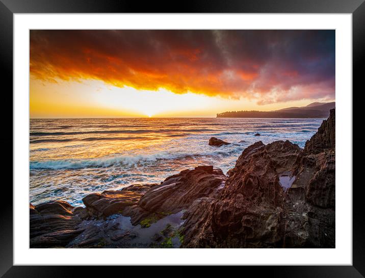 Hobuck Beach Sunset Framed Mounted Print by Chuck Koonce