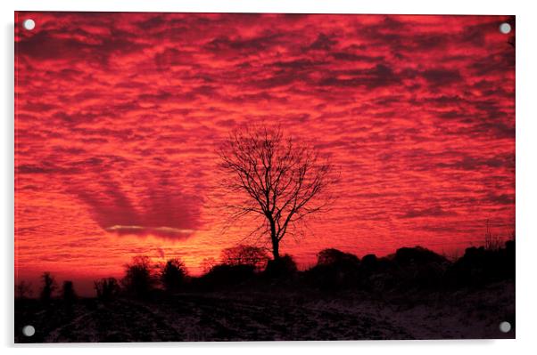 Dramatic sunrise Acrylic by Simon Johnson