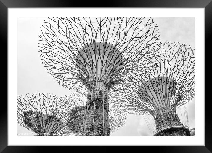 Artificial trees in black and white Framed Mounted Print by Kevin Hellon