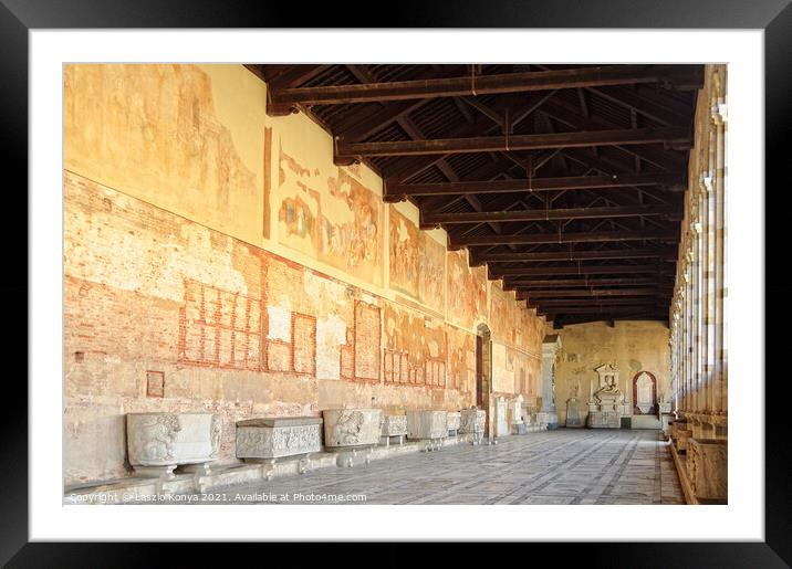 Camposanto hallway - Pisa Framed Mounted Print by Laszlo Konya