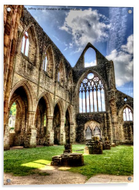 Tintern Abbey Acrylic by Ian Jeffrey