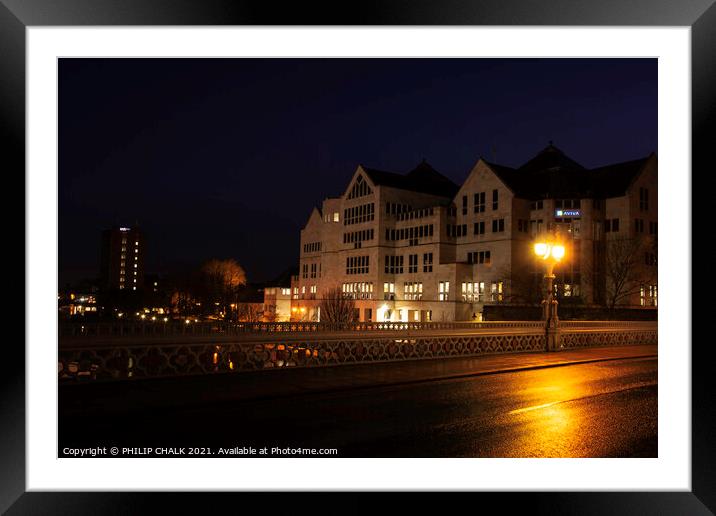 York Aviva building by night  Framed Mounted Print by PHILIP CHALK