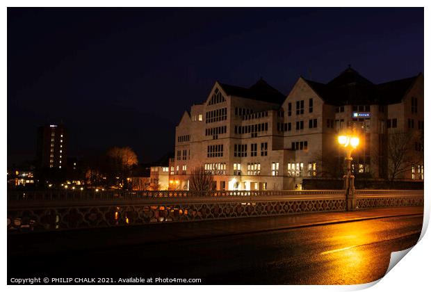 York Aviva building by night  Print by PHILIP CHALK