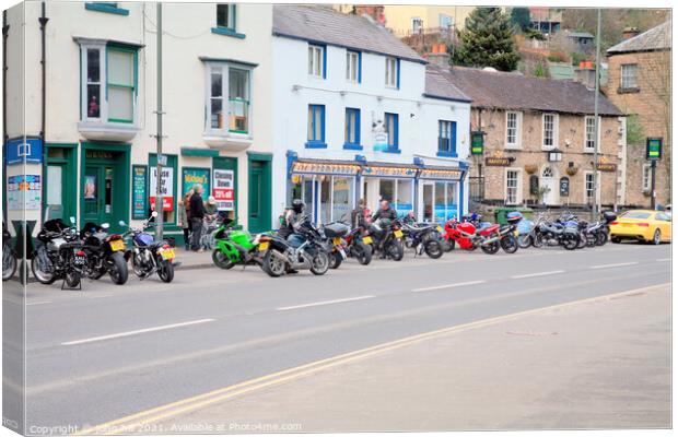 Motor cycle parking atMatlock Bath in Derbyshire Canvas Print by john hill